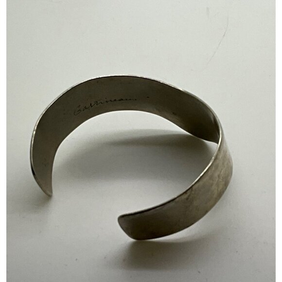 Ken Gastineau Nickel Silver Bracelet Blue Lapis Cabachon - Picture 3 of 4